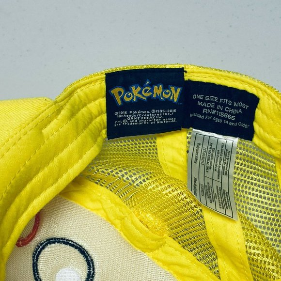 Pokemon PIKACHU Nintendo Yellow Snapback Trucker Hat Cap 3D Ears - Picture 9 of 10
